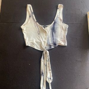 Off-white & black tie dye, small cropped tank!